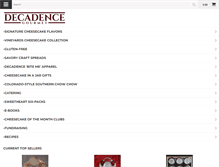 Tablet Screenshot of decadencecheesecakes.com